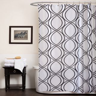 Lush Decor Dimension White/ Black Shower Curtain   Shopping