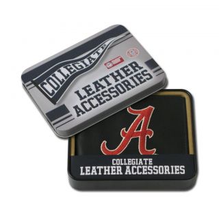 Alabama Crimson Tide Mens Black Leather Bi fold Wallet  