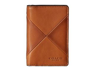 Coach Sport Calf Patchwork Card Wallet Saddle