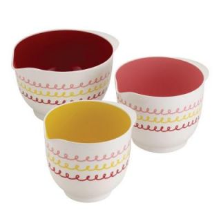 Cake Boss Countertop Accessories 3 Piece Melamine Mixing Bowl Set with Icing Pattern Print 59729