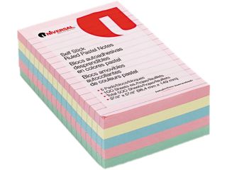 Self Stick Notes, 4 X 6, Lined, 4 Pastel Colors, 5 100 Sheet Pads/Pack
