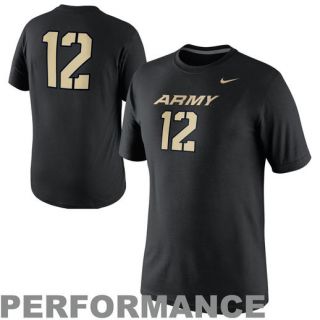 Nike Army Black Knights #12 Legend Number Performance T Shirt   Black