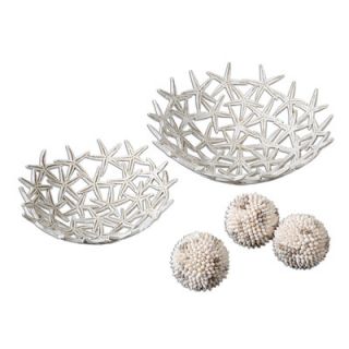 Uttermost Five Piece Starfish Bowls With Sphere in Antique White