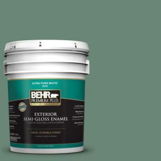 BEHR Premium Plus 5 gal. #PPF 35 Green Adirondack Semi Gloss Enamel Exterior Paint 534005