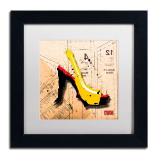 Trademark Fine Art Suede Heel Yellow by Roderick Stevens Framed