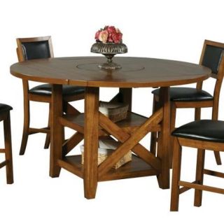 Winners Only Westchester Counter Height Dining Table with Storage Base & Lazy Susan