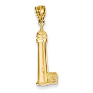 14k Yellow Gold Cape May Lighthouse Pendant