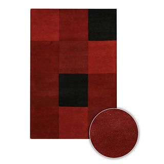 Hand crafted Solid Casual Red Carlea Wool Rug (8 x 10)   14073316