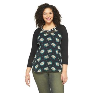Plus Size Woven Baseball Tee Lily Star