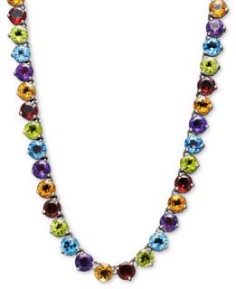 Sterling Silver Necklace, Round Multi Stone (38 9/40 ct. t.w