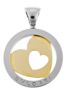 Women's Tondo Heart Stainless Steel and 18K Yellow Gold Pendant