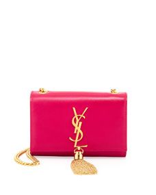 Saint Laurent Cassandre Small Tassel Crossbody Bag, Pink