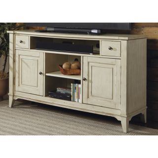 Harbor Rustic Ivory Distressed Transitional TV Console   17714836