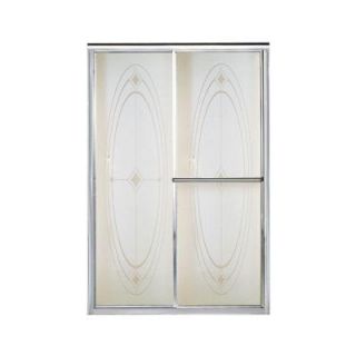STERLING Deluxe 59 3/8 in. x 70 in. Framed Sliding Shower Door in Silver with Ellipse Glass Pattern 5977 59S