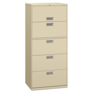 HON 600 Series 30 inch Wide 5 Drawer Light Gray Lateral File Cabinet