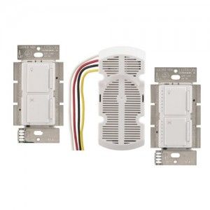 Lutron MA LFQ3 WH Fan Speed Control Maestro Combination with Companion Controller, 300W Dimmer & 1.0A Controller   White