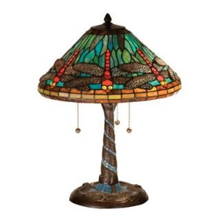 Illumine 3 Light Tiffany Dragonfly with Twisted Fly Base Table Lamp CLI MEY26682