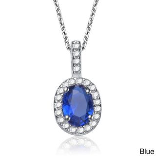 Collette Z Sterling Silver Cubic Zirconia Blue or Green Cubic Zirconia