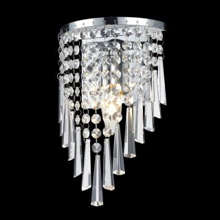 Z Lite Tango 6.75 in W 1 Light Chrome/Crystal Crystal Hardwired Wall Sconce