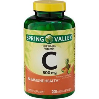 Spring Valley Chewable C Vitamin Multiple Fruit flavors Dietary Supplement 200 ct