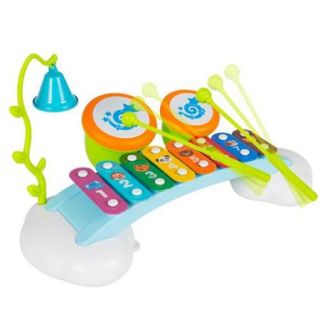 Musical Rainbow Xylophone Piano Bridge for Kids with Ringing Bell and Drums
