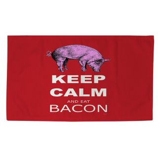 Thumbprintz Keep Calm and Eat Bacon Red Area Rug