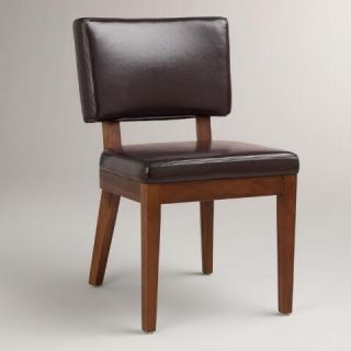 Espresso Bonded Leather Sophia Chairs, Set of 2
