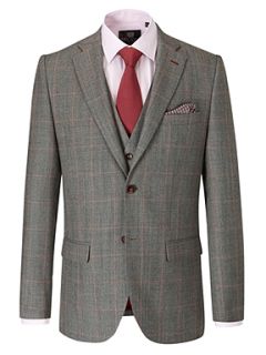 Cole Check Tailored Fit Suit Grey