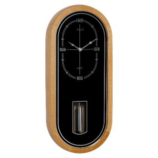 Opal Wooden Mirrored Dial Pendulum Clock   Black