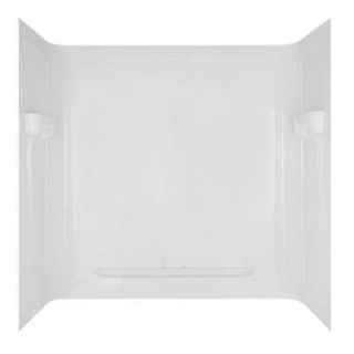 Seamless 32 in. x 60 in. x 60 in. One Piece Bathtub Wall in White 36860