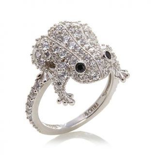 Jean Dousset 1.53ct Absolute™ and Black Spinel "Frog" Sterling Silver Rin   7839291