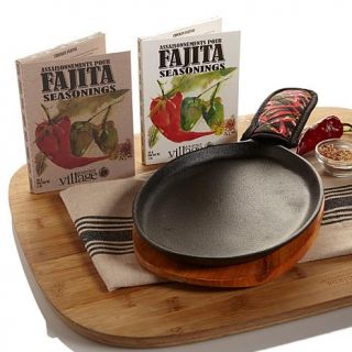 Gourmet du Village Fajita Skillet Set with Fajita Seasoning Recipe Box   7811969