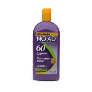 NO AD Sunscreen Lotion SPF 60 16 oz (Pack of 2)