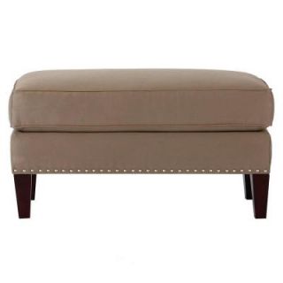 Home Decorators Collection Fulham Nailhead Polyester 1 Piece Ottoman in Mineral 1873800490
