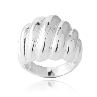 Mondevio Sterling Silver Ribbed Ring   Shopping