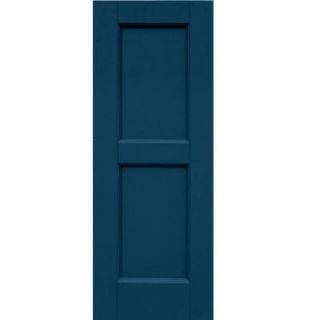 Winworks Wood Composite 12 in. x 32 in. Contemporary Flat Panel Shutters Pair #637 Deep Sea Blue 61232637
