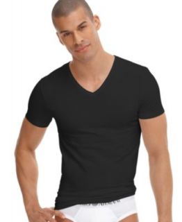 Emporio Armani Mens Underwear, Stretch Cotton V Neck T Shirt
