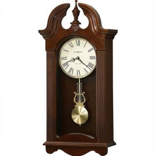 Howard Miller Malia Wood Wall Clock in Cherry Bordeaux Finish   625466
