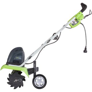 Greenworks 8 amp 10" Electric Cultivator, Green