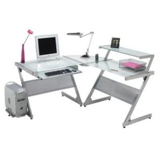Filament Design Catherine L Shaped Work Station Desk in Silver CLI DN4003162
