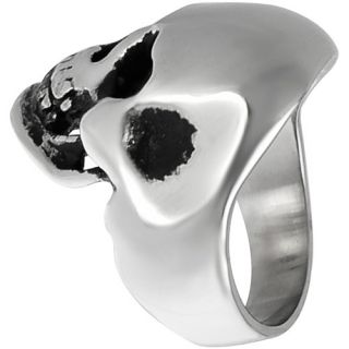 Daxx Men's Large Skull Ring in Stainless Steel