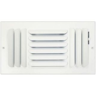 SPEEDI GRILLE 6 in. x 12 in. Ceiling or Wall Register with Curved 3 Way Deflection, White SG 612 CB3