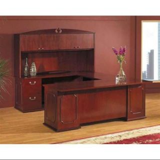 Inverness Executive U Shaped Office Set (66 in. File/File drawers/Rouge Mahogany)