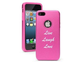 Apple iPhone 5 Hot Pink 5D1651 Aluminum & Silicone Case Cover Live Laugh Love