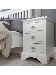 Linea Etienne white 3 drawer bedside chest