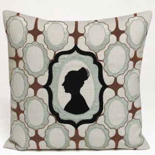 Kevin OBrien Studio Silhouette Embellished Linen Throw Pillow