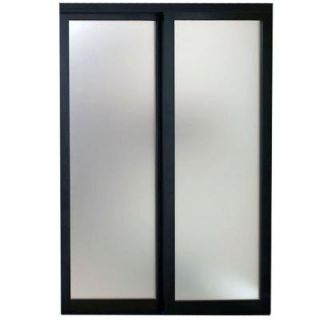 Contractors Wardrobe 48 in. x 96 in. Eclipse Mystique Glass Bronze Finish Aluminum Interior Sliding Door ECL 4896BZ2R