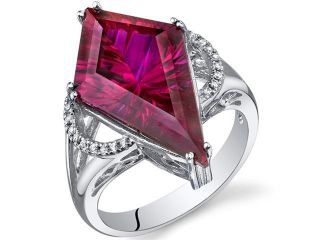 Kite Shape 8.00 Carats Ruby Ring in Sterling Silver Size 6, Available Sizes 5 to 9