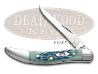 CASE XX Jigged Blue Lagoon Bone Small Toothpick Stainless Pocket Knife Knives