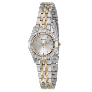 Pulsar Womens Crystal Stainless Steel and Yellow Gold Plated Quartz